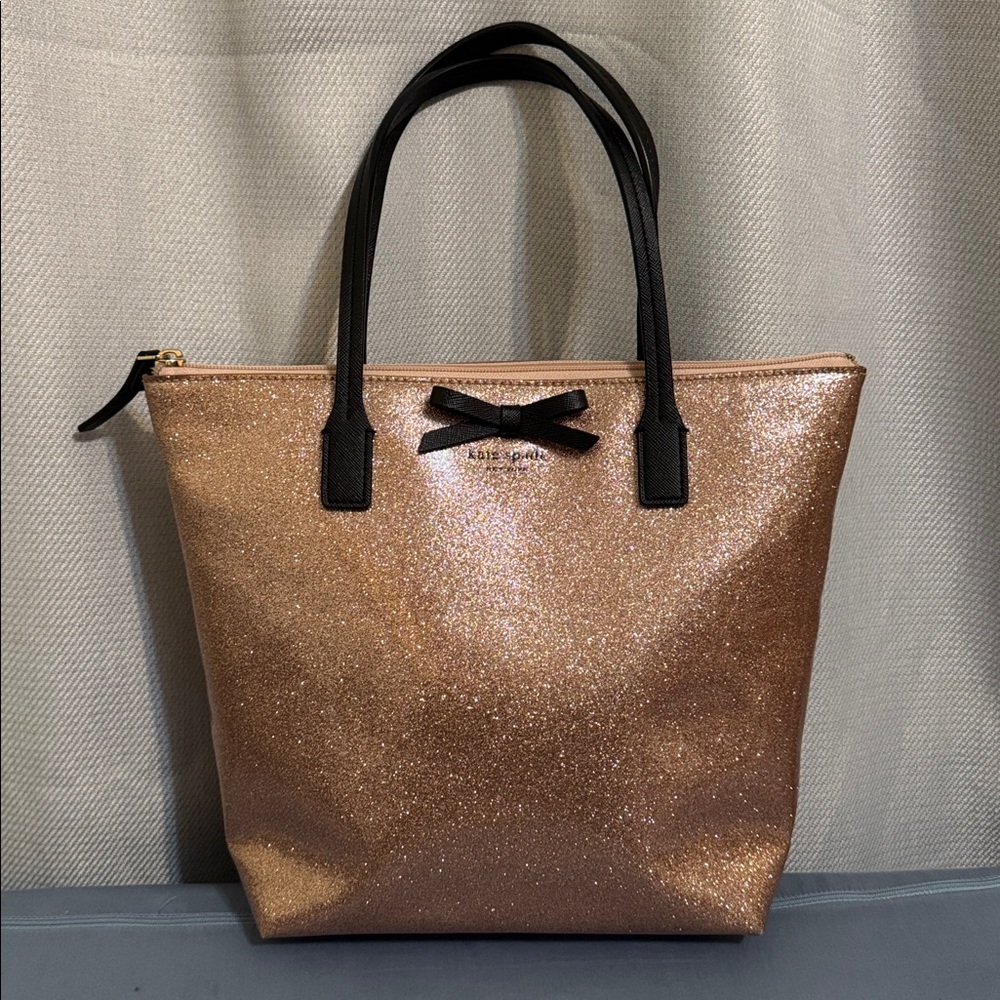 Kate Spade Rose Gold Glitter Tote
